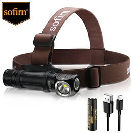 Sofirn HS40 USB C oplaadbare koplamp 18650 superheldere SST40 LED-zaklamp 2000lm zaklamp met 2 modi voedingsindicator 240117