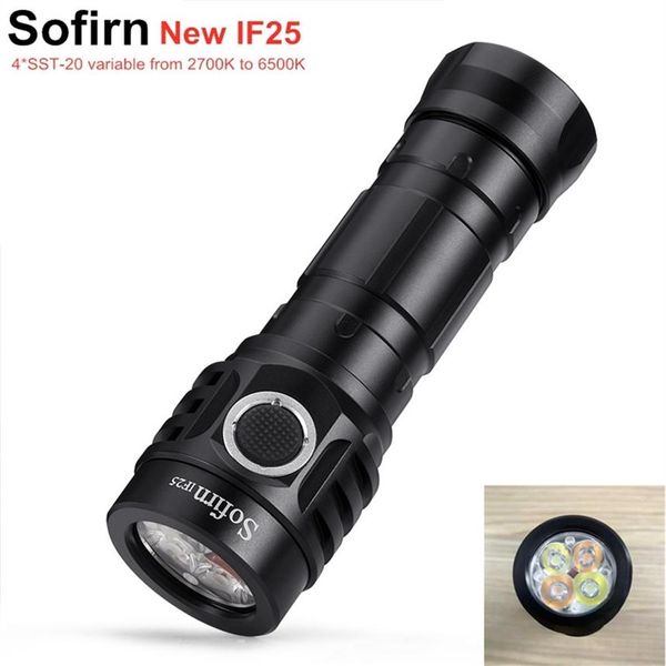 Sofirn IF25 puissante lampe de poche LED rechargeable 2500lm lumière de couleur à température variable de 2700K à 6500K 4 pièces LED sujet 220401237O