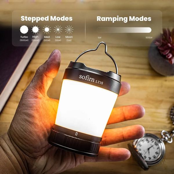 Sofirn-LT1S USB C 21700 Lampe de camping rechargeable Torche puissante Lanterne de secours portable 2700K-6500K avec charge inversée 240314