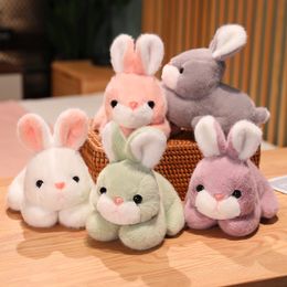 Zachte en schattige kleine konijnenpop Kleurrijke puppy konijn knuffel Kleurrijke jade konijnenpop Comfortpop voor kinderen