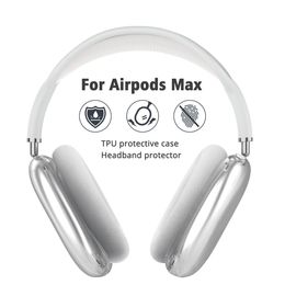 Zachte anti-kras transparante hoes voor AirPods Max TPU draadloze schokbestendige hoofdtelefoonhoes beschermhoes beschermer