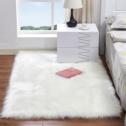 Doux Artificielle En Peau De Mouton Tapis Couverture De Chaise Laine Artificielle Chaud Poilu Tapis Siège Fourrure Moelleux Tapis Décor À La Maison 60 120cm229Q