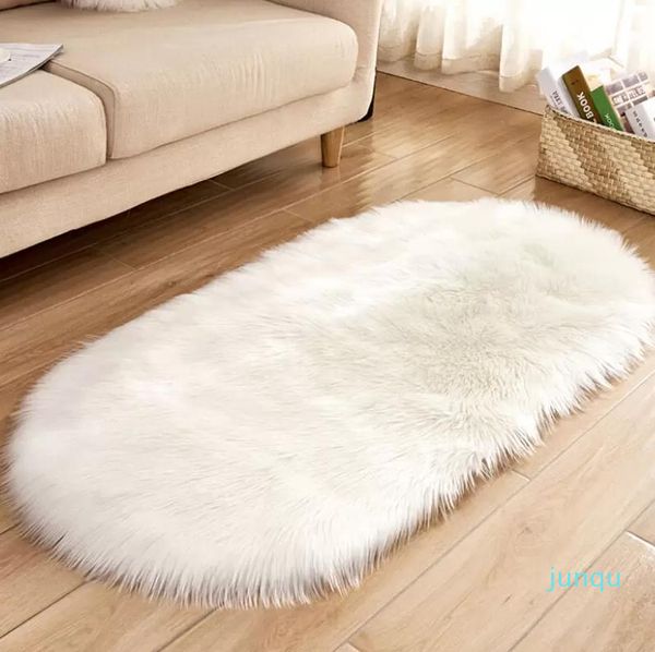 Tapis en peau de mouton artificielle douce, couverture de chaise, laine artificielle, tapis chaud et poilu, fourrure de siège, tapis moelleux pour la maison