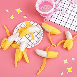 Juguete blando de plátano suave para apretar, pelar, juguetes de descompresión de plátano, aliviar el estrés y la ansiedad, regalos novedosos para niños y adultos
