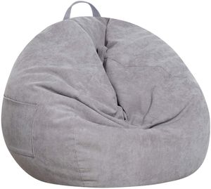 Housse de chaise souple (sans remplissage) pour animaux en peluche pour enfants Pouf rembourré en velours côtelé de qualité supérieure pour organiser les jouets en peluche ou en mousse à mémoire de forme pour enfants Petit 100 L