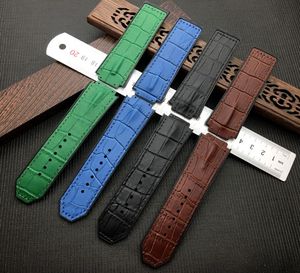 Soft Blue Brown Green Black 29 19 mm met siliconen horlogeband horlogeband voor strap voor King Power Series Hub Logo op Tool9726939