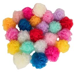 Zachte body bubbels spons bad bal nylon scrubber loofah mesh netto bal reiniging multi-colour douche bloem15g 20g 30g 35g 40g 45g 50g