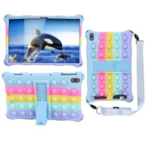 Funda de tableta de silicona con burbujas suaves para Teclast T50 de 11 pulgadas, a prueba de golpes, para niños, funda protectora con soporte para revivir el estrés, juguetes Fidget, fundas con burbujas Push Pop