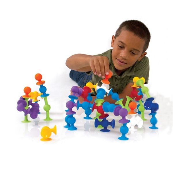 Blocs de construction souples enfants DIY Pop squigz ventouse Bloc de silicone drôle Modèle Construction Jouets Cadeaux créatifs pour enfants Garçon 220414