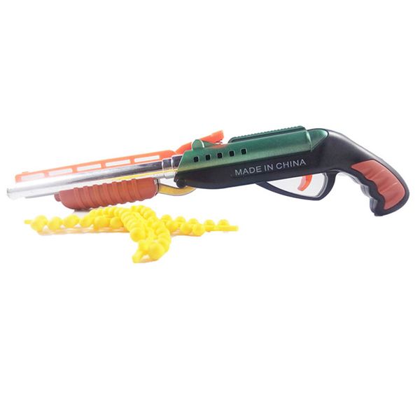 Soft Bullet Toy Gun Double-barreled Plastic Repeater Pistols Model Bendable with Bullets Gift for Children