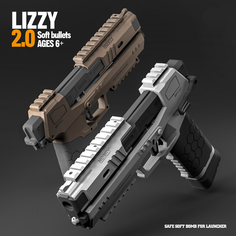 Pistola de brinquedos de pistola de balas mole com lanterna colimadora de jogos ao ar livre Material de carga de nylon esportes cs tiro presente 2057