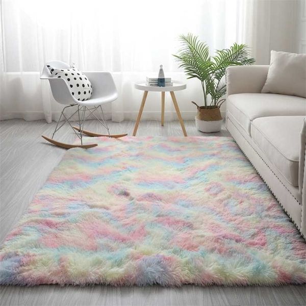 Tapis doux pour salon moelleux en peluche tapis chambre décoration tapis de sol fenêtre chevet décor à la maison tapis acheter tapis obtenir des autocollants 211204