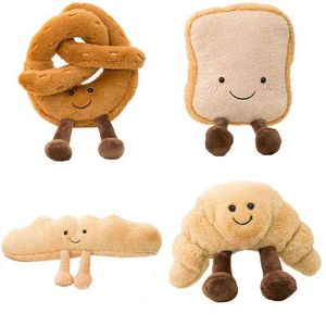 Doux Dessin Animé Figure Bretzel Crossant Toast Pain Pop En Peluche Alimentaire Jouets En Peluche Baguette Pocher Oeuf Décor Poupée Pour Fille Enfant Anniversaire J220704