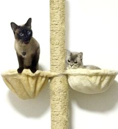Hamac à chat doux Installation sur le chenil endormi d'arbre suspendu épais peluche 4Colors Big Bed Pet Dia 30cm35cm Capacité 2107228541257