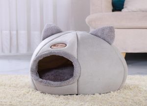 Tente de grotte de lit chaude de maison chaude avec coussin amovible pour animaux de compagnie de nouette norme nid Cats Y2003308701895