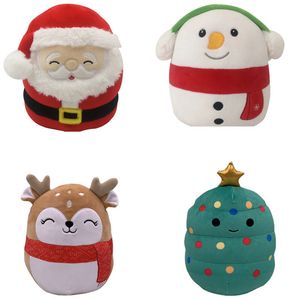 Poupées en peluche de la série de Noël doux Oreiller Père Noël Peluches de cerf de Noël