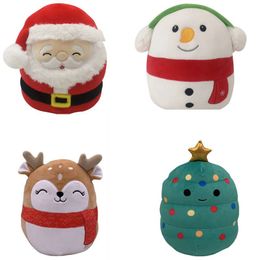 Serie de Navidad suave almohada rellena ciervos de Papá Noel animales de peluche juguete de peluche 1028