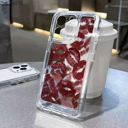 Funda de teléfono transparente suave para Samsung S23 Ultra funda Galaxy S22 Plus S21 S20 FE A14 A34 A54 A33 A53 A32 A52 chica Sexy labios rojos cubierta L230619