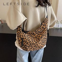 Sac à bandoulière léopard en tissu en tissu en tissu pour femmes Y2K Mode coréenne Petites sacs à main et sacs à main sacs à bandoulière féminins 240508
