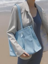 Bolso de mano de cuero PU de color suave Bolso de mano de moda para mujer HPB Traje amarillo azul para bolsos diarios de verano