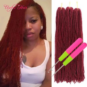 Soft Deadlocks Sister Locks Afro Hair Extensions Crochet Braids gratuit ho 18 pouces Blonde Brown 2021 mode Cheveux synthétiques pour femmes Locs Crochet Hair