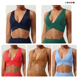 Diseñador suave Yaga Bra Sports Shorts Outwear de yoga para mujeres con ropa de verano transpirable Ropa de yoga de secado rápido 27393