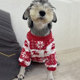 Zachte hondenkleding Mooie kerstdierenkleding Elk Print Coat Sweater Holiday Costume Decoratie PS1592