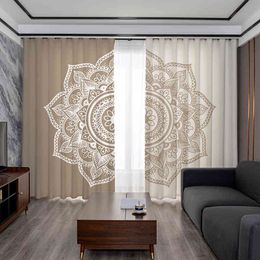 Zachte Equinox Mandala Bloem Bohemen 3D Hoge Definitie Afdrukken Luxe Gordijn Europese Woonkamer Slaapkamer Keukendecoratie