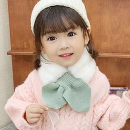 Bufanda de pelaje de piel suave suave bufanda de invierno bufanda para niñas para niñas con un cuello tejido para niños bufandas de cuello princesa regalo