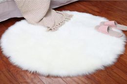 Soft Faux Fur Wool salon Sofa Carpet Tapis en peluche Mattreux de chambre à coucher Mattress de Noël Salon Round Tapes Carpets1326732