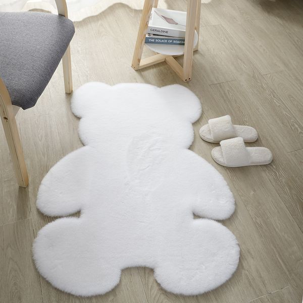 Tapis de fourrure en faux lapins