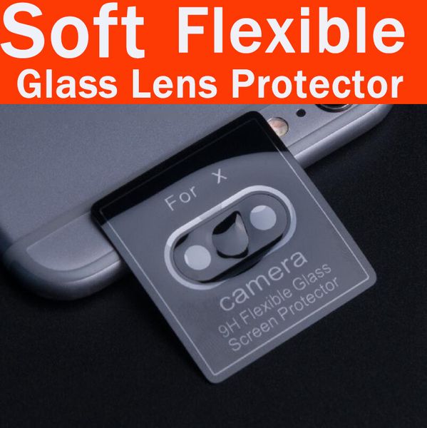 Protector de lente de cámara de teléfono de vidrio flexible suave para Iphone 14 13 12 11 Pro max XR XS Samsung S22 S21 S20 S10 precio al por mayor