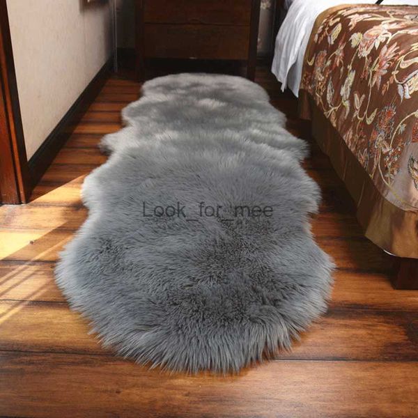 Tapis de laine de fourrure douce pour chambre à coucher tapis de salon moelleux canapé chaise coussin lavable tapis de sol de chevet poilu tapis de chambre à coucher HKD230828