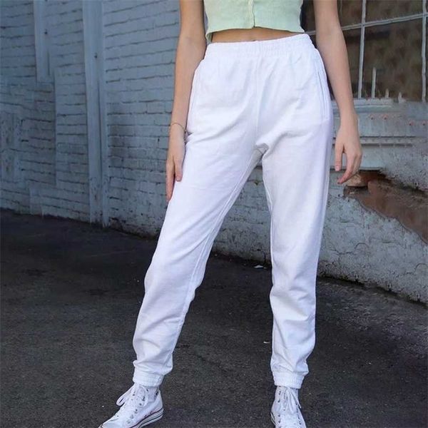 Doux filles pantalons décontractés mode dames élégant coton Harem Steertwear femme pantalon ample doux femmes Chic 211115