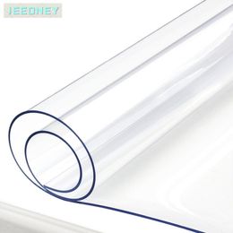 Zachte glazen flexibele tafelkleed vloeistoffilm boorschoonmaak voor transparante vloermat tafel protector cover PVC siliconen doek 201123