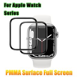 Zacht glas voor Apple Watch 8 7 6 SE 5 4 3 2 1 Ultra 8 49mm schermbeschermer PMMA 3D Volledige film voor IWatch -serie 38mm 42 mm 45 mm 41 mm 40 mm 44 mm