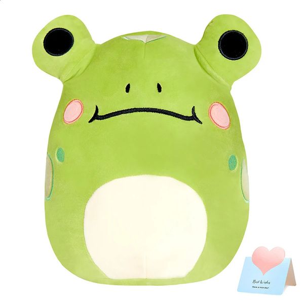 Grenouille verte douce, poupée de sommeil douce, oreillers ronds en coton, Design œil de grenouille surélevé, mignon, confortable, cadeau pour enfant, jouets pour la maison, 240118