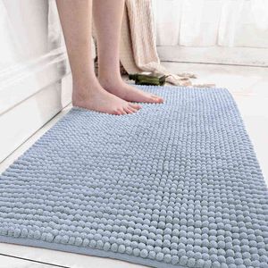 Tapis d'absorption d'eau de salle de bains doux de salle de bains de salle de bains douche coton coton couverture corridor absorbant tapis cuisine anti-glissement chenille tapis 211109