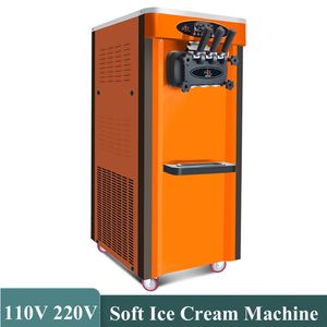 Crème glacée molle faisant la machine sorbetière professionnelle verticale commerciale d'acier inoxydable 2000W