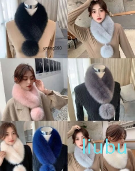 Imitation douce Femmes Fox Valentines Fur Upband Scarf Anneau de luxe Men de cachemire Luxur