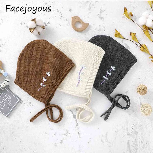 Chapeau de bébé tricoté doux nouveau-né photo accessoires casquettes brodées infantile garçon fille crochet bonnet automne hiver chapeau accessoires 210413