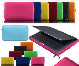 Soft Laptop Case 14 inch laptopzak Zipper Sleeve Protective Cover Carry Casem Casem voor Ipad MacBook Air Pro Ultrabook Notebook Hand4581888