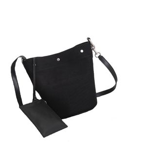 Bolso de hombro de cuero suave con cordón para mujer, bolso con cremallera, bolsos de cubo de lino de lujo, bolso de mensajero Vintage de diseñador