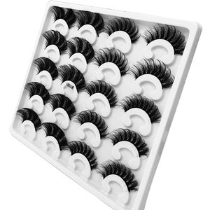 Soft Light Curly Mink Pestañas postizas Gruesas naturales hechas a mano 20 piezas / 10 pares 3D Fake Lashes Set Tiras completas Pestañas sin DHL