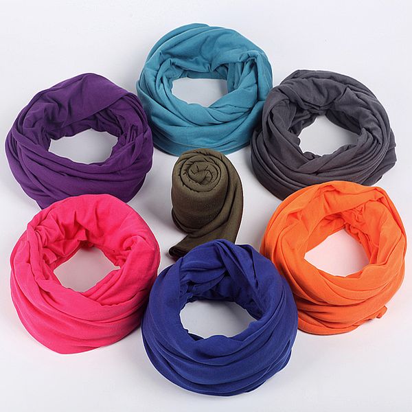 Écharpe douce à l'infini avec des couleurs unies Jersey Knit Solid Color Infinity Loop Ring Scarf Circle Scarf New High Quality