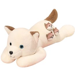 Suave perro tumbado Husky Shiba Inu juguete de peluche muñeca almohada hogar sofá cama decoración lindo bebé novia regalo de cumpleaños