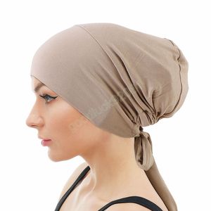 Zachte modale moslimtulband hoed binnenste hijab cap islamitische underscarf motorkap elastische india hoed vrouwelijke headwrap turbante mujer