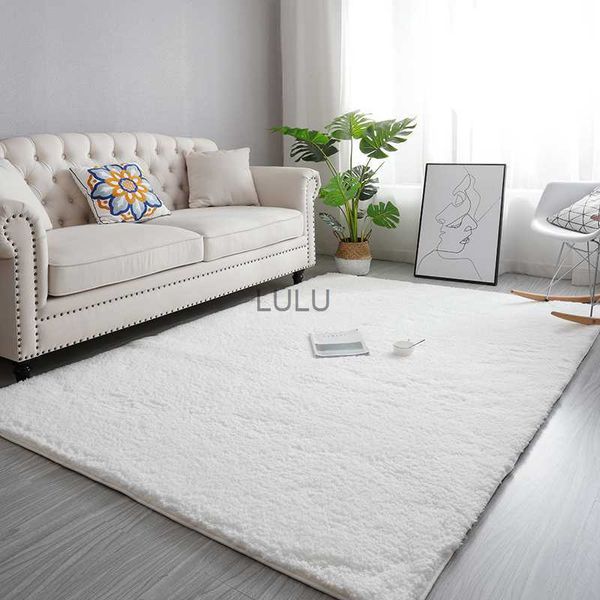 Tapis moelleux nordique doux pour chambre à coucher de grande taille en peluche de porte antidérapante tapis pour enfants rouges blancs pour chambre hkd230829