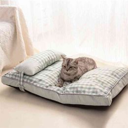 Zachte Huisdier Bed Kennel Kat Bed Four Seasons Warm Cosy Sleeping Bag Hond Bed Matras Mat Voor Groot Medium Kleine Dog Cat Pet Supplies 210915