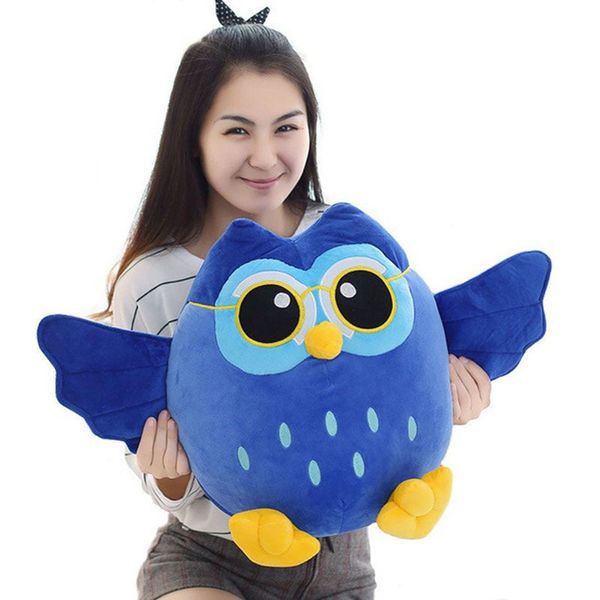 Peluche douce dessin animé bleu gris violet hibou jouet poupée en peluche créative enfants enfants bébé anniversaire Kawaii poupées cadeau maison boutique décor